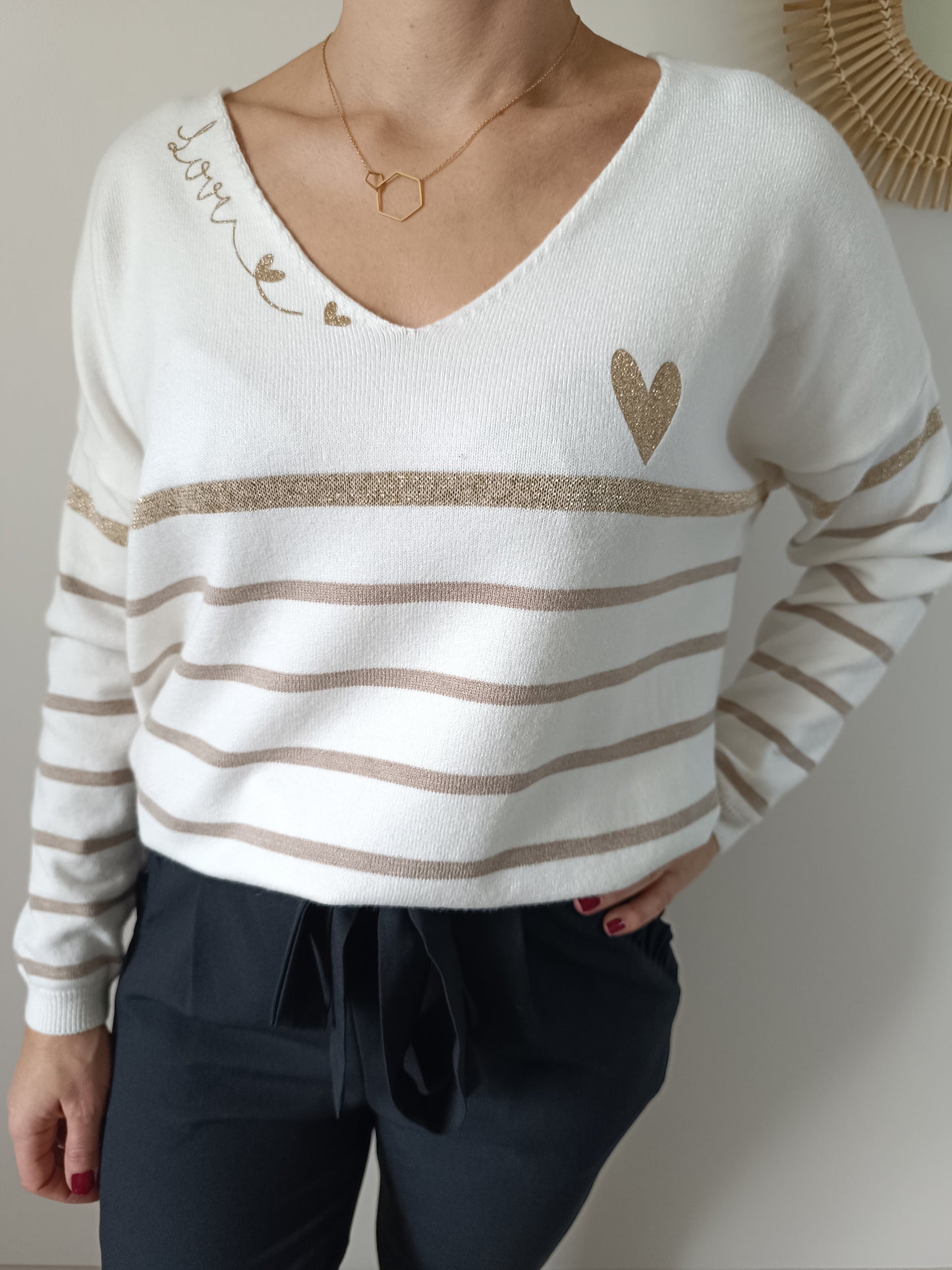 Pull Marinière brun