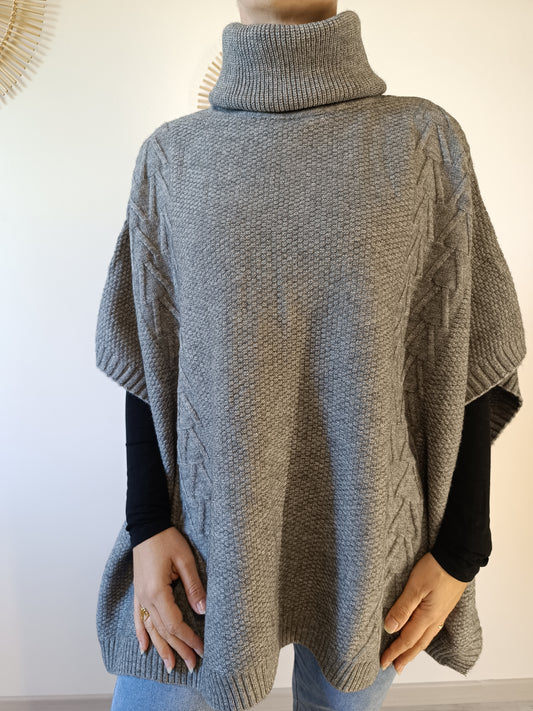 Poncho Lysandre gris foncé